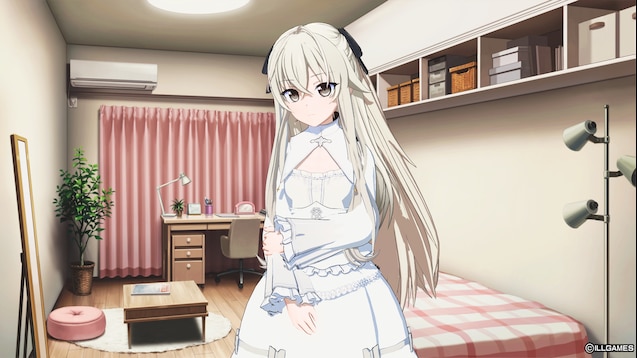 夏日狂欢白色服装角色在房间中的展示截图